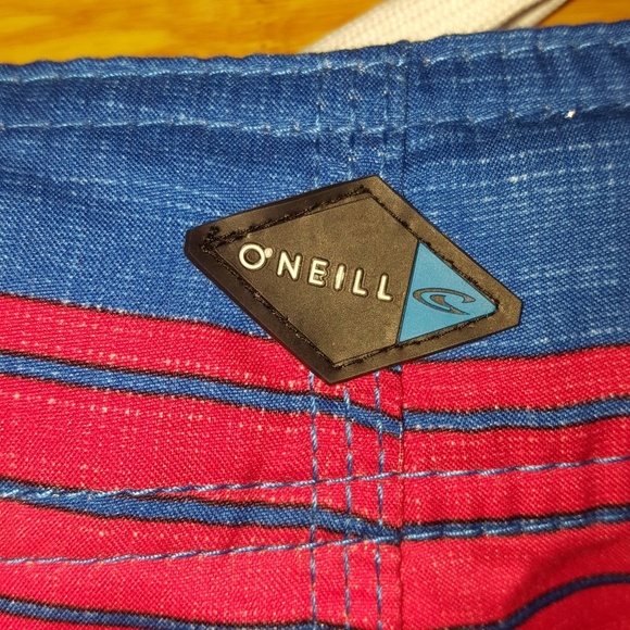 O'Neill Swim Surf Board Shorts Stripe Blue Sz 38 - Picture 5 of 6